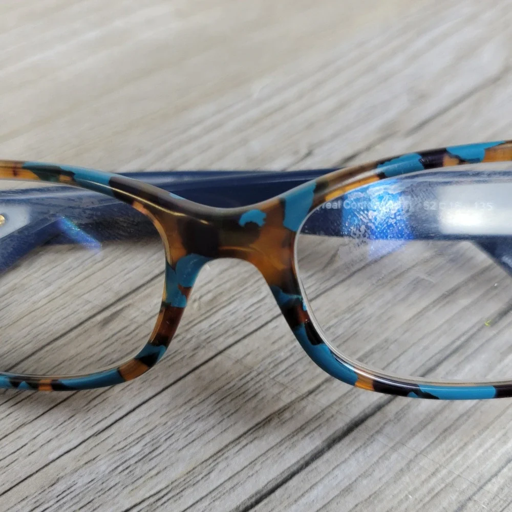 Coach Eyeglass Frames HC 6078 5337 Teal Confetti Tortoise Rectangular 52-16